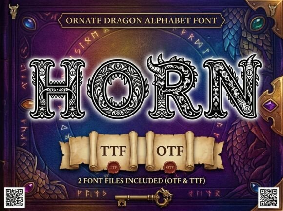 Horn: The Dragon-Forged Display Typeface