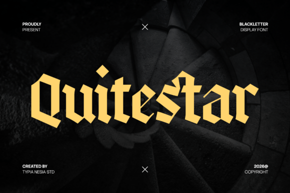 Quitestar: Modern Gothic Blackletter Font for Bold Designs